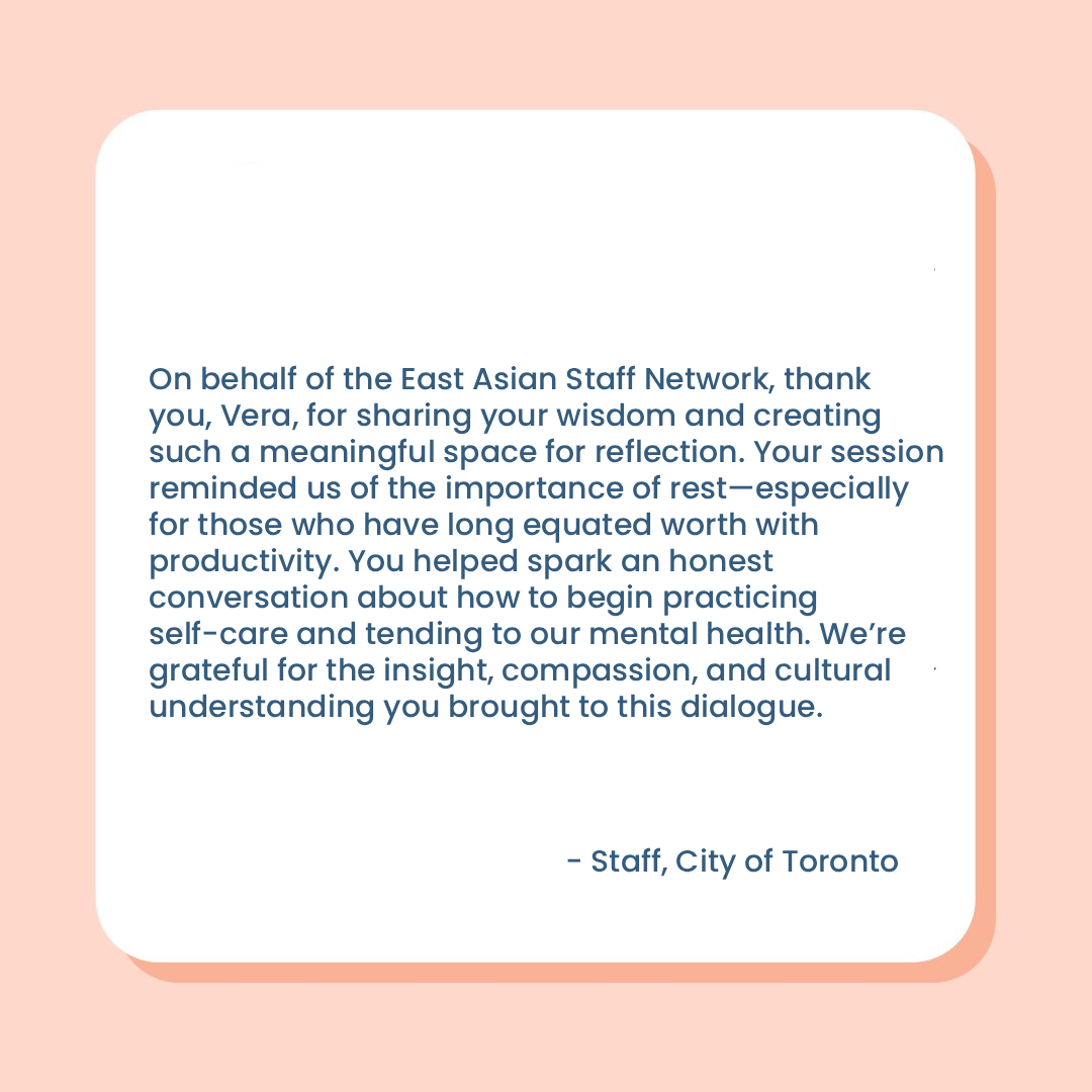 Talk Therapy With Vera - Testimonial - Workshop Testimonial 22