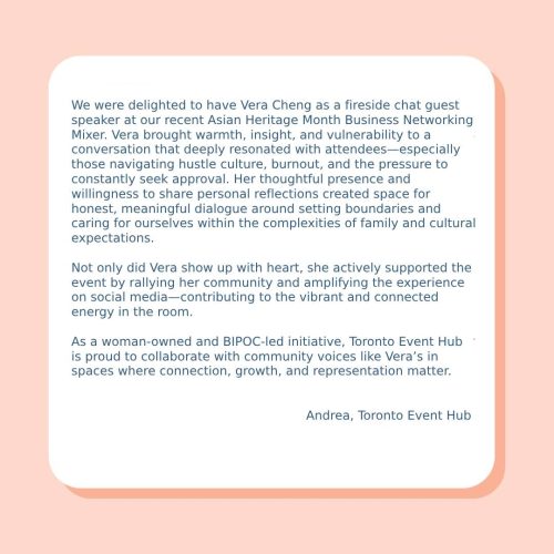 Talk Therapy With Vera - Testimonial - Workshop Testimonial 20