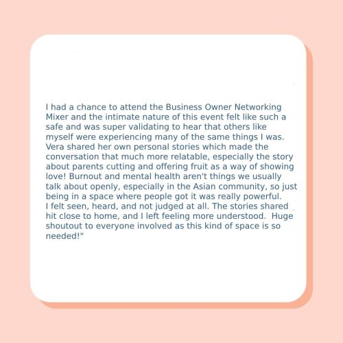 Talk Therapy With Vera - Testimonial - Workshop Testimonial 21